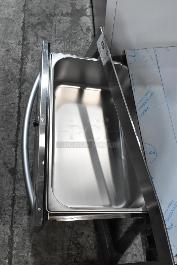 Brand new 2025 ServIt 423WDSBI1 stainless steel built-in drawer warmer, single drawer, 120V, slight scratches evident.