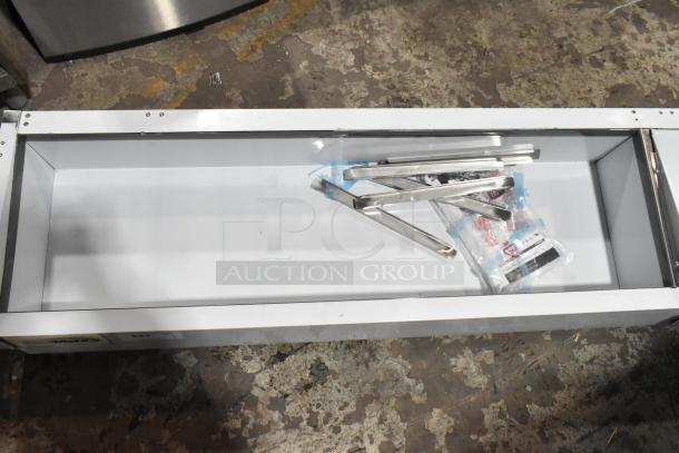 KoolMore KM-RPPS-SCDC-59 stainless steel commercial refrigerated rail, new with minor scratches, 115V, 1 phase.