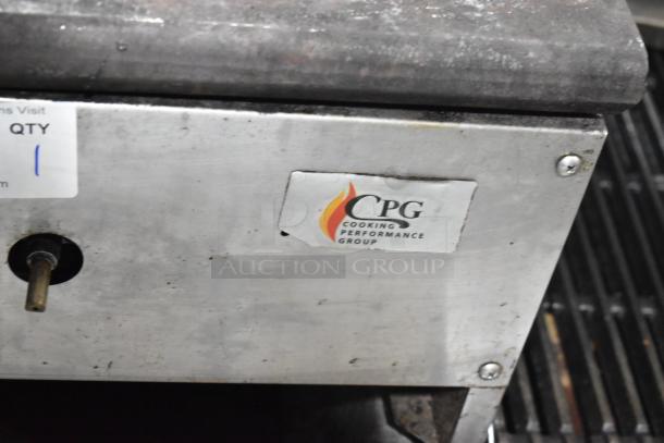 Stainless steel Cooking Performance Group CPG Tri-Star single burner stock pot range, model CPGSP-18-2-N, with minor wear.