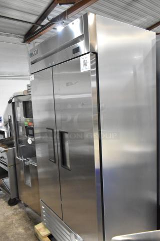 BRAND NEW SCRATCH AND DENT! 2025 True T-35-HC Stainless Steel Commercial 2 Door Reach In Cooler w/ Poly Coated Racks. 115 Volts, 1 Phase. - Item #1224199
