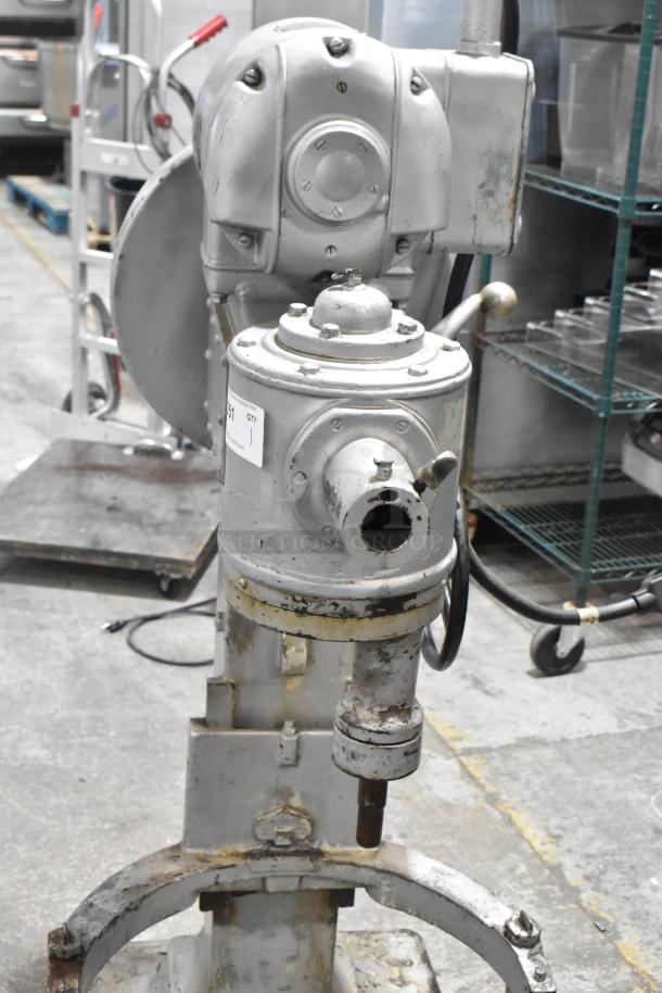 Hobart S-601 commercial 60-quart planetary dough mixer, metal, 208V, 3 phase, visible wear, factory labels intact.
