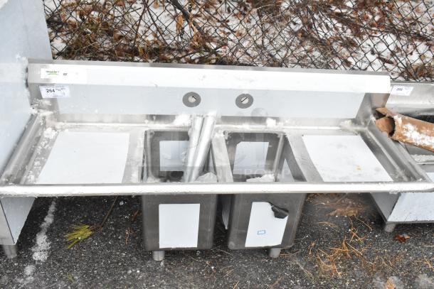 BRAND NEW SCRATCH AND DENT Regency 2 Bay Stainless Steel Sink with Dual Drain Boards, NSF certified, model 600S21014216.