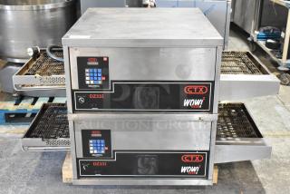 2 2021 Middleby Marshall CTX DZ33I Stainless Steel Commercial Electric Powered Conveyor Pizza Ovens on Commercial Casters. 208 Volts, 3/1 Phase. 2 Times Your Bid! - Item #1224321