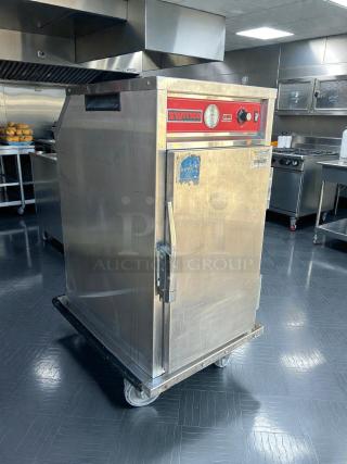 Wittco 1826-5 heated holding cabinet, mobile, half-height, stainless steel, tested, working, visible dials, sturdy wheels.