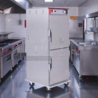 BEVLES CA70 CV32SHW full-size convection heated warming cabinet in excellent condition, 120V, with control panel and casters.