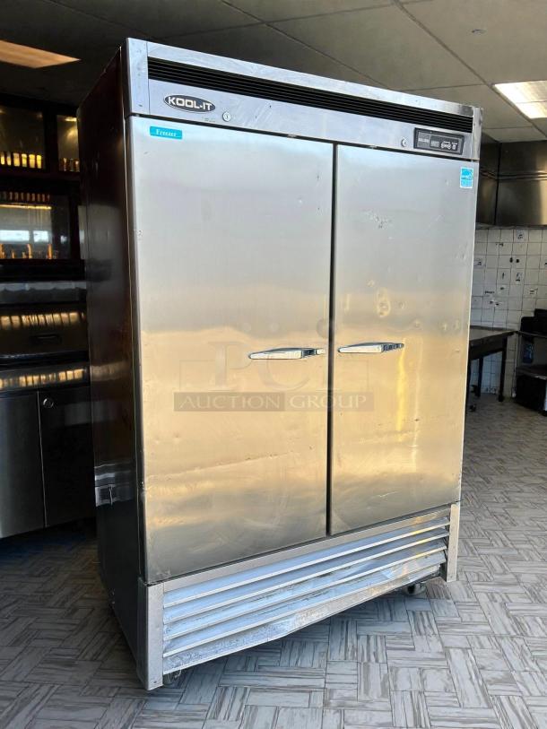 Kool-It KBSF-2 reach-in freezer, 44.7 cu ft capacity, stainless steel, tested working, minor surface wear.