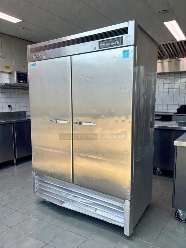 Kool-It KBSF-2 reach-in freezer, 44.7 cubic feet, stainless steel, tested, working condition, visible logo, professional kitchen use.