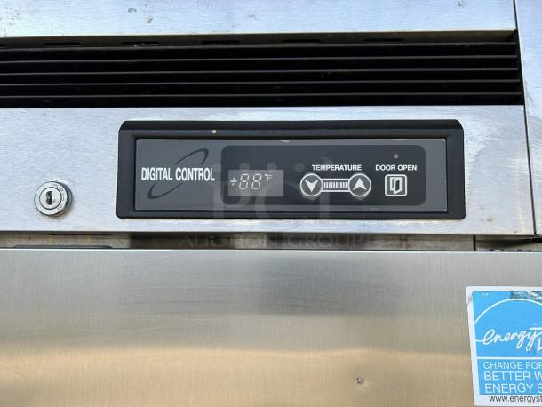 Kool-It KBSF-2 reach-in freezer with digital controls, 44.7 cu ft capacity, tested and working. Energy label visible.