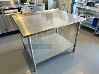 GSW Stainless Steel 48” Worktop Table with galvanized bottom shelf, model ES-P3048W, in great condition.