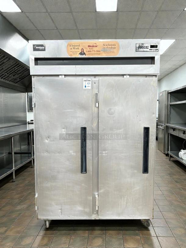 Delfield 6151XL-S 51" reach-in freezer, two solid doors, stainless steel, tested, working condition.
