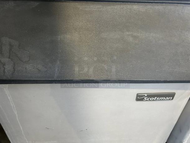 Blue Air BLMI-850A ice machine in good condition, 850lb capacity, tested and working. Scotsman label visible.