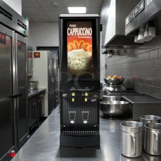 Curtis PC-4D-10-01 Primo Cappuccino Dispenser, 4 Station, tested, great condition, visible branding and controls.