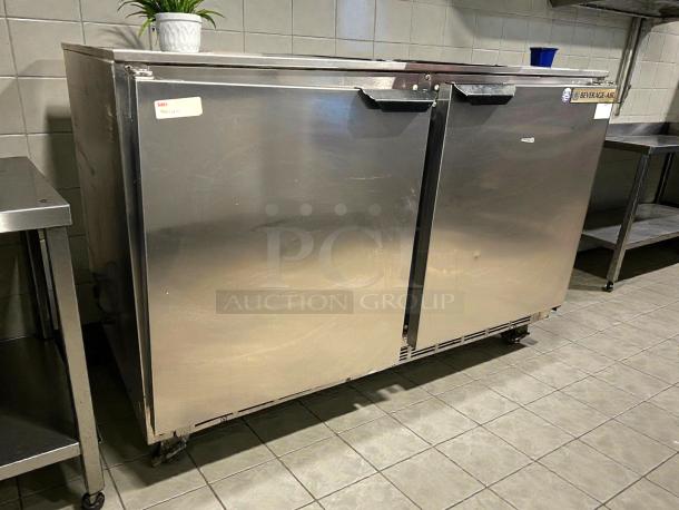 Beverage-Air UCRF48AHC 48" undercounter refrigerator/freezer, stainless steel, two doors, tested, working condition.