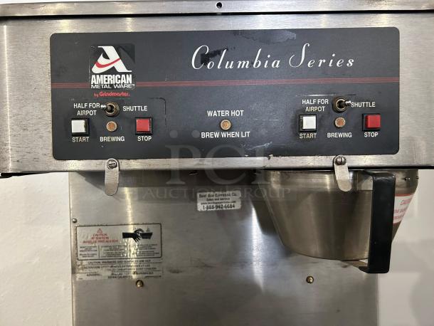 Grindmaster RAPS-400E Dual Coffee Brewer, Columbia Series, automatic, tested, working condition, labels intact.