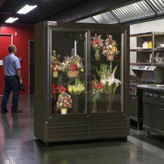 Bush Refrigeration FS52SDHC 52" floral cooler, excellent condition, two swinging glass doors, tested and working.