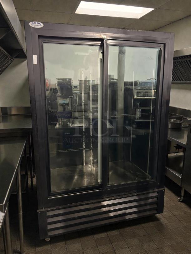 Bush Refrigeration FS52SDHC floral cooler, 52" wide, two glass doors, excellent condition, tested, working.