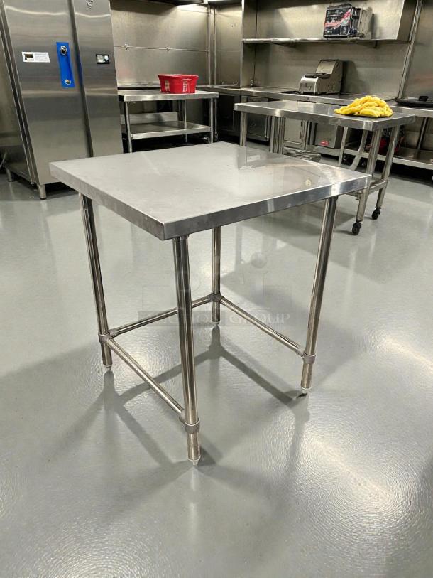 GSW stainless steel 30" worktop table, model WT-P3030, with open base. Excellent condition.