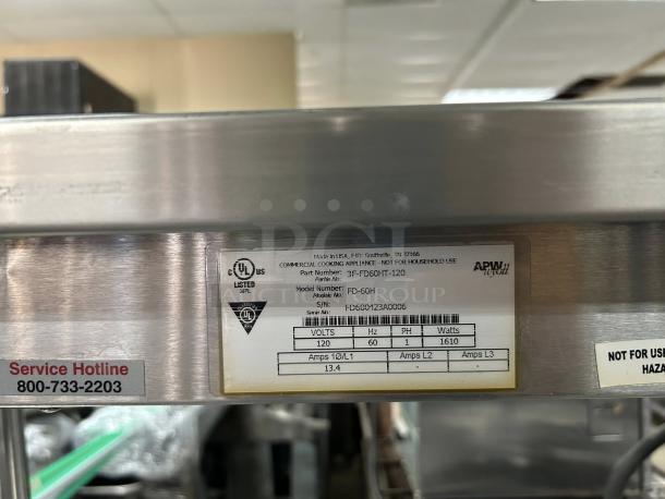 ADVANCE TABCO Model TT-306 stainless steel worktop table with overshelf and food warmer, excellent condition, tested. UL listed label visible.