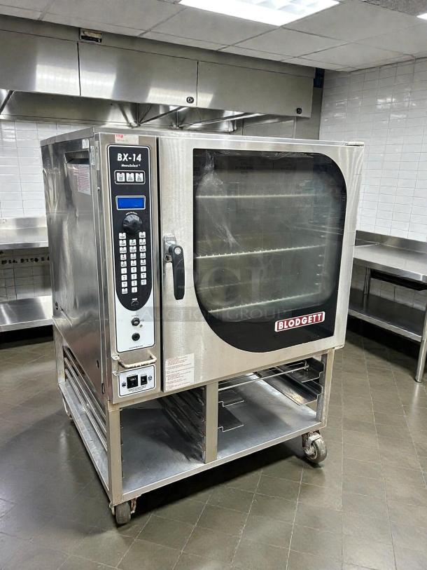 Blodgett BX-14G-NAT natural gas combi oven, full size, manual controls, 130,000 BTU, stainless steel, tested working.