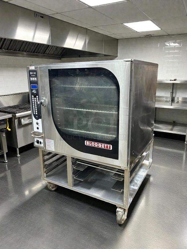 Blodgett BX-14G-NAT natural gas combi oven with manual controls, stainless steel, boilerless, 130,000 BTU, tested working.