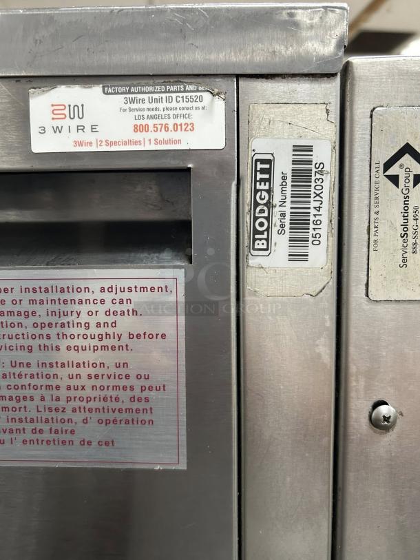 Blodgett BX-14G-NAT combi oven, natural gas, 130,000 BTU, manual controls. Serial number visible. Tested and working.