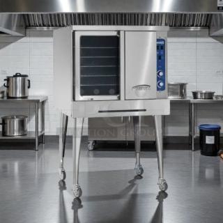Imperial PCVG-1 gas convection oven, stainless steel, on wheels, single deck, great condition, tested and working.