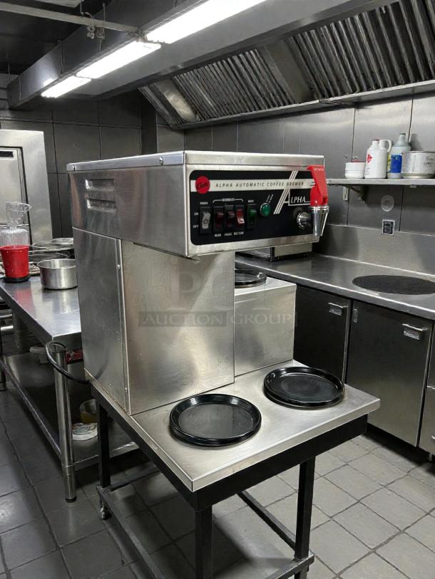 Curtis ALP3GTR12A000 coffee maker, automatic, medium volume, 4 gal/hr, stainless steel, tested, working condition, 120v.