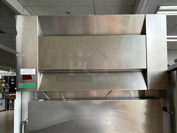 McCall 1-102001 28in single split door reach-in refrigerator in excellent condition. Features stainless steel exterior, tested and working.
