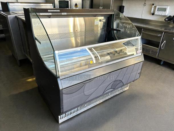 Turbo Air TOM-50LB slim open display cooler in great condition. Features glass front, tested and working. Ideal for grab & go.