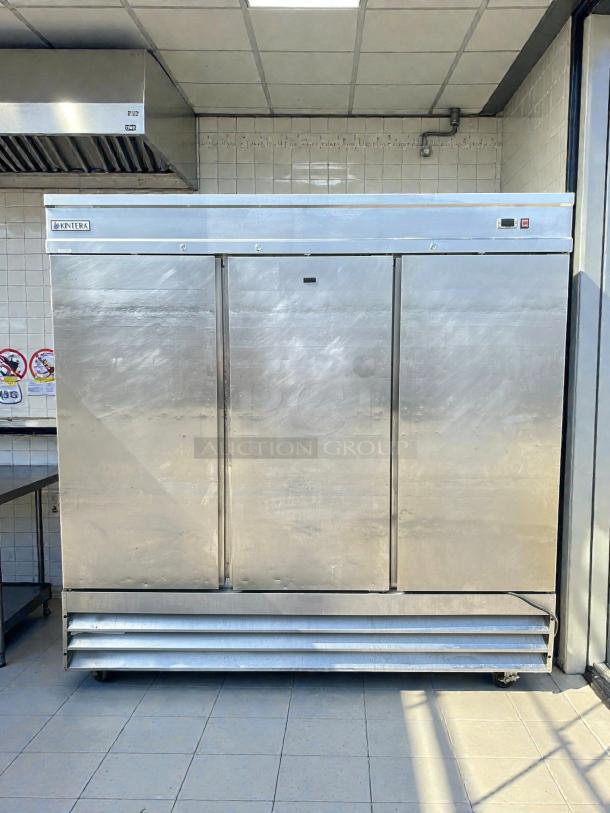 Kintera KBM3F bottom mount freezer, three-section, stainless steel, tested and working, excellent condition, model 940979.