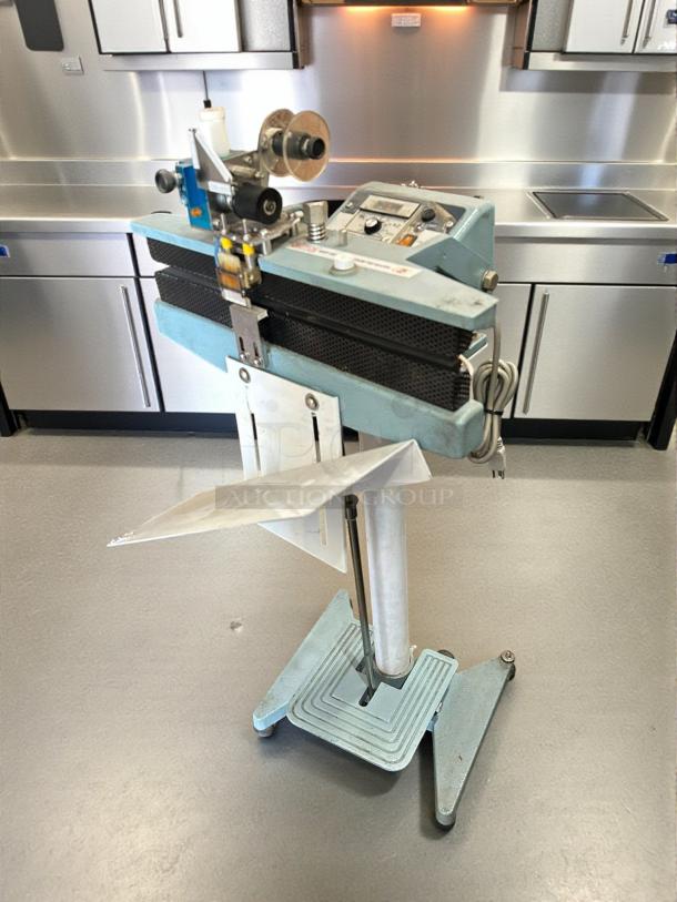 Uline H-28 24" Foot-Operated Impulse Sealer, great condition, tested working; gray, sturdy base, control panel visible.