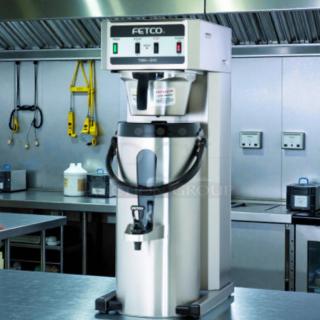 Fetco TBS-21A E21016 Iced Tea Brewer, excellent condition, tested and working, 3.0-gallon capacity, stainless steel.