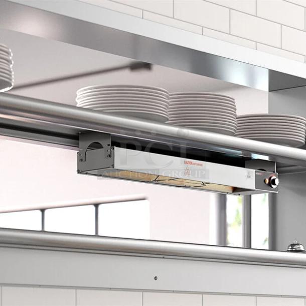 Brand new ServIt 30" strip warmer, model 423sw30incpa, 650W, with adjustable control, cords, ideal for efficient heating.