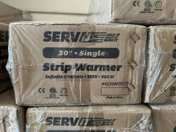 ServIt 30" Strip Warmer in box, model 423sw30incpa, 120V, 650W, with single adjustable infinite control, brand new.