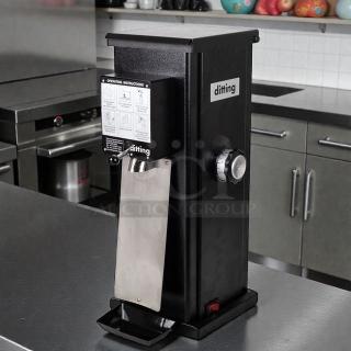 Ditting KR1403 commercial coffee grinder in excellent condition, tested and working, with visible branding and operation instructions.