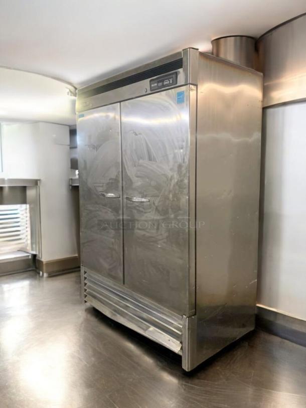 KOOL-IT KSM-2 double glass door commercial refrigerator, stainless steel, 115V, fully tested, excellent condition.