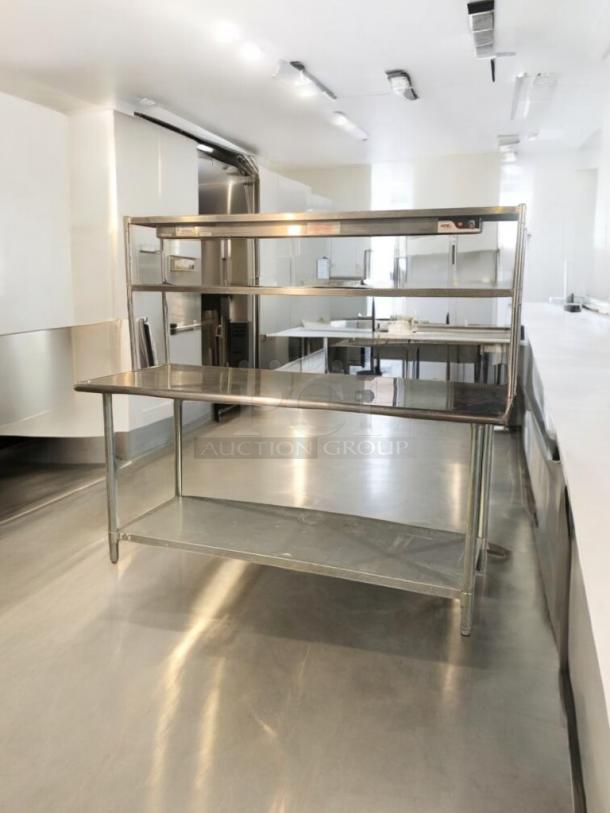 APW Wyott FD-60H overhead food warmer, stainless steel, excellent condition, fully tested, 120V, ideal for commercial use.