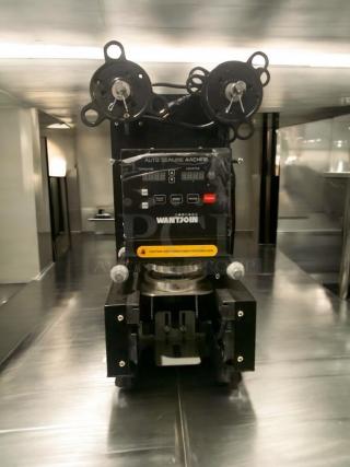 WantJoin WZ-95B Automatic Cup Sealing Machine, 110–120V, optimal condition, fully tested and working, control panel visible.