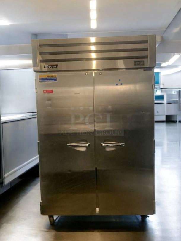 Turbo Air PRO-50F commercial freezer, double door, exceptional condition, 115V, tested and working, stainless steel.