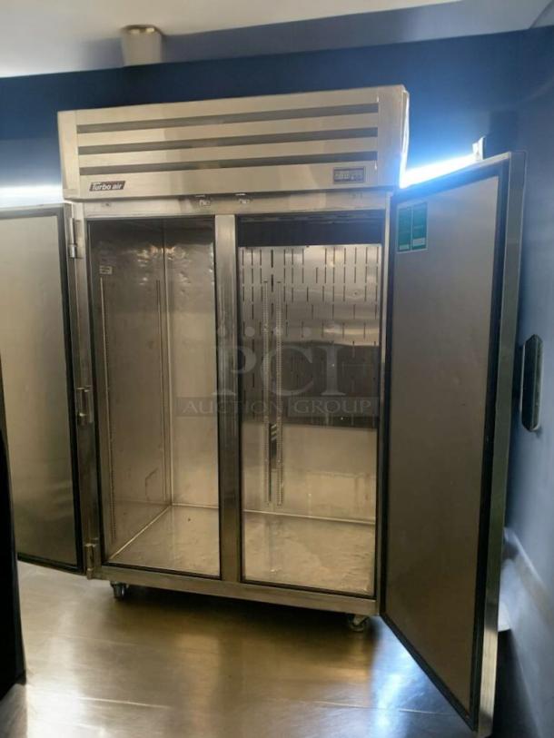 Turbo Air PRO-50F double door commercial freezer in exceptional condition, stainless steel, 115V, fully tested, working.