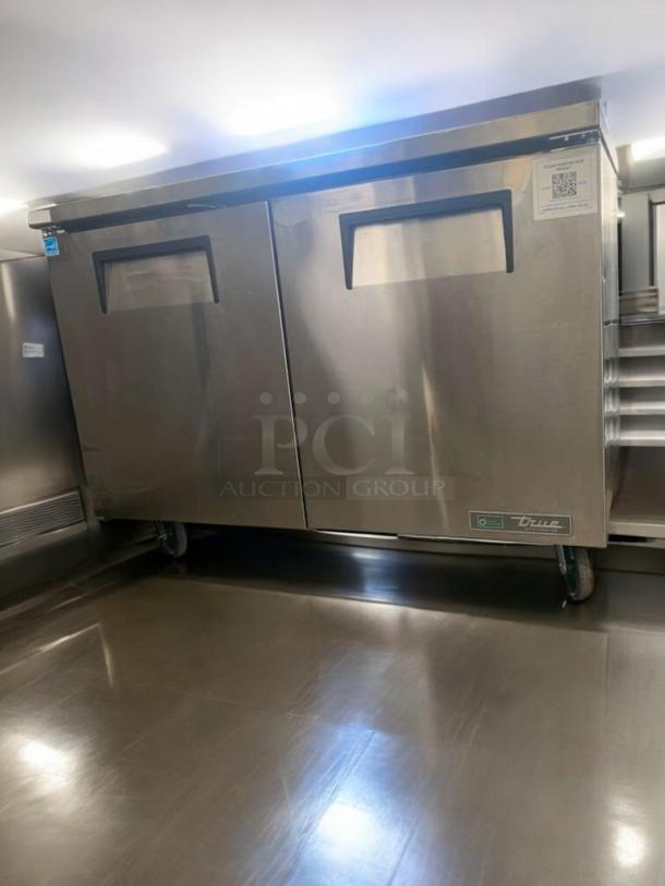 True TUC-48-HC undercounter refrigerator, immaculate condition, stainless steel, 115V, fully tested, True logo visible.