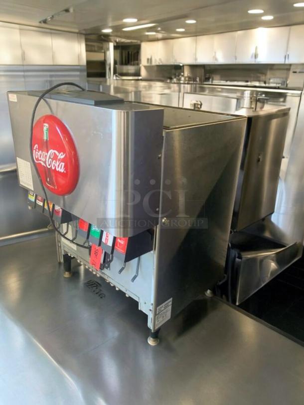 Lancer 4500 Ice Beverage Dispenser, premium condition, fully tested, 115V, with Coca-Cola branding, multiple dispensers.