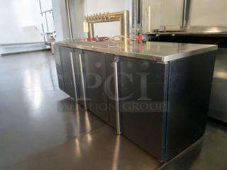 Micro Matic MBB94E beer dispenser with 8-tap brass tower, outstanding condition, fully tested, black stainless finish.