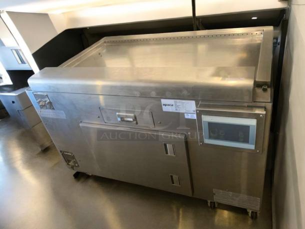Apace UM1EGA commercial grill system in outstanding condition, stainless steel, ultra-capacity, 208V, fully tested, visible control panel.