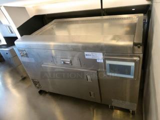 Apace UM1EGA commercial grill system in outstanding condition, stainless steel, ultra-capacity, 208V, fully tested, visible control panel.