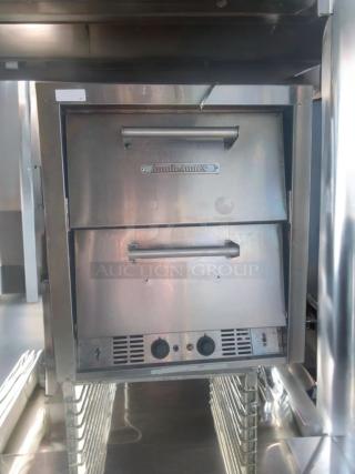 Auntie Anne’s double deck electric oven, stainless steel, prime condition, fully tested, visible brand nameplate.