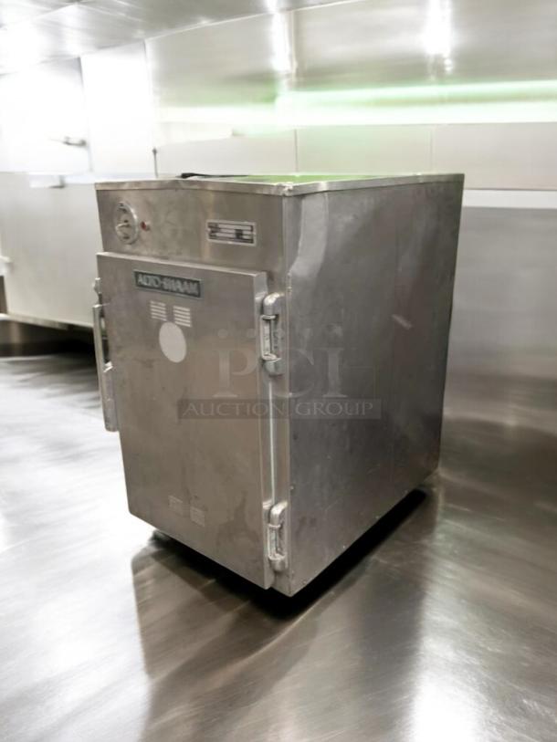Alto-Shaam 100-S low-temp holding cabinet, great condition, stainless steel, 120V, fully tested, visible Alto-Shaam logo.