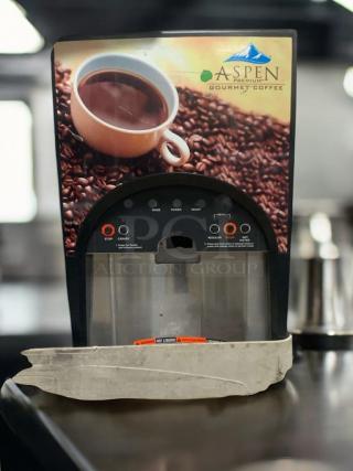 BUNN LCA-2 LP Ambient Liquid Coffee Dispenser, great condition, tested, working, 120V, coffee graphics, warning label.