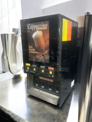 Pristine Curtis PC-4D-10-80 cappuccino dispenser, 120V, Wilbur Curtis Co. Fully tested, excellent condition, model tag visible.
