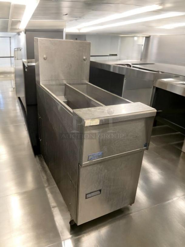 Pitco SG14T commercial gas deep fryer, natural gas, excellent condition, stainless steel, fully tested, visible brand label.